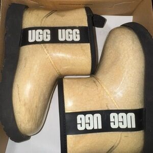 UGG Yellow Boots with Black Trim